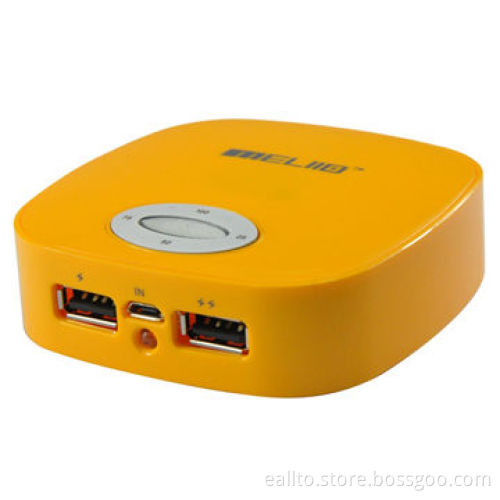 Dual USB Port Power Bank for Smartphones, 6,500mAh Capacity